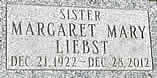 Sr. Margaret Mary Liebst, O.C.D.    Dec. 21, 1922 - Dec. 28, 2012