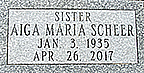 Sister Aiga Maria Scheer, O.C.D. Jan 3, 1935 - Apr 26, 2017