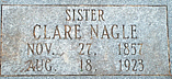 Sr. Clare Nagle, O.C.D.   Nov. 27,  1857 - Aug. 18, 1923