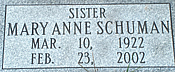 Sr. Mary Anne Schuman, O.C.D.  Mar. 10 1922 - Feb. 23, 2002